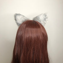 Load image into Gallery viewer, Cat ears Kitty Cosplay Headwear Gray Furry pink Inside Animal Headband Costume