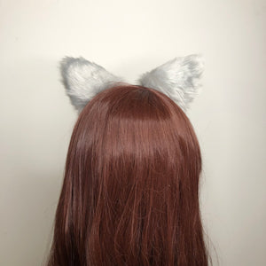 Cat ears Kitty Cosplay Headwear Gray Furry pink Inside Animal Headband Costume