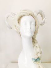 Load image into Gallery viewer, White Horn Demon Angel Nymph Ram Horn Headdress Diablo Sheep Costume