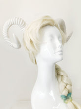 Load image into Gallery viewer, White Horn Demon Angel Nymph Ram Horn Headdress Diablo Sheep Costume