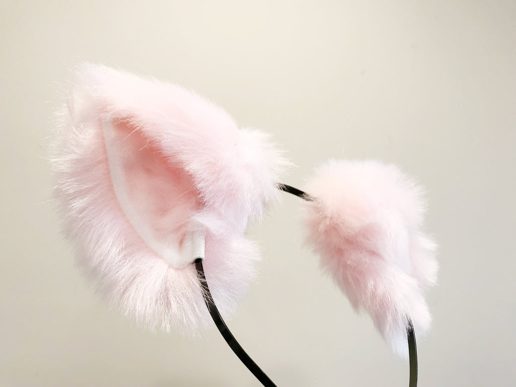Cat ears Kitty Headwear Light Pink Furry Animal Headband Costume Bow Bells Twinkle