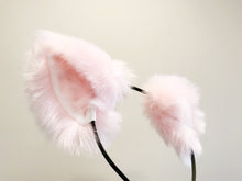 Load image into Gallery viewer, Cat ears Kitty Headwear Light Pink Furry Animal Headband Costume Bow Bells Twinkle