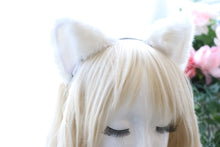 Load image into Gallery viewer, Cat ears Kitty Headwear White Furry Animal Headband Costume Bow Bells morning