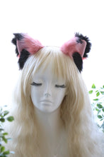 Load image into Gallery viewer, Cat ears Kitty Fox Ears Headwear Black/Watermelon Pink Furry Animal Headband Costume Bow Bells