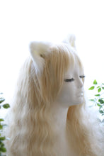 Load image into Gallery viewer, White Cat ears Kitty kitten Cosplay Anime Headwear Long Furry Animal Hair clip Hairpin Costume Natural Simulation