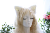 White Cat ears Kitty kitten Cosplay Anime Headwear Long Furry Animal Hair clip Hairpin Costume Natural Simulation