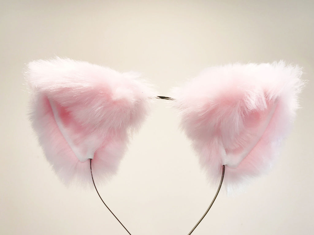 Cat ears Kitty Headwear Light Pink Furry Animal Headband Costume Bow Bells Twinkle