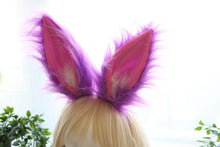 Load image into Gallery viewer, Purple pink Fox Ears long fur Cosplay Animal Furry Bunny ears Rabbit Easter NALUMI