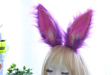 Load image into Gallery viewer, Purple pink Fox Ears long fur Cosplay Animal Furry Bunny ears Rabbit Easter NALUMI