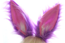 Load image into Gallery viewer, Purple pink Fox Ears long fur Cosplay Animal Furry Bunny ears Rabbit Easter NALUMI