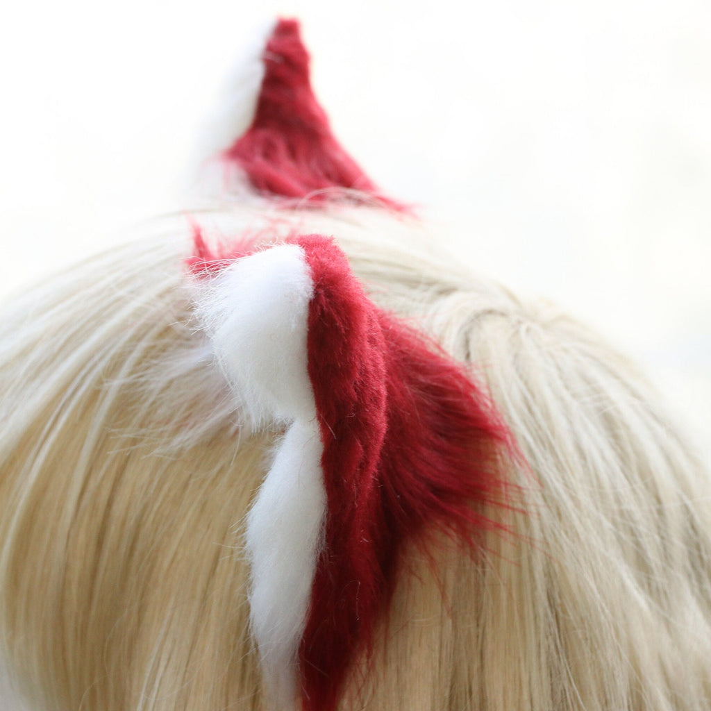 Red White Cat ears Kitty kitten Cosplay Anime Headwear Long Mix Furry Animal Hair clip Hairpin Costume Natural Simulation