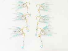 Load image into Gallery viewer, Light Blue Lake Sky Mermaid Earring Sea Shell Fairy Ears Elven Ears Earcuffs cosplay fantasy decoration Nature Fish Fin photography【NALUMI】