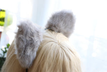 Load image into Gallery viewer, Big Cat ears Kitty Cosplay Headwear Gray Furry Gray Fur Inside Animal Headband Costume