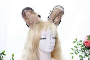 CAT EAR HEADBAND - Faux Fur Headband - Animal Headdress - Handmade Headpiece - Cat Mom Gifts - Cute Head Band huge stitching color