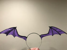 Load image into Gallery viewer, Large BatWing HeadDress Black Devil Cosplay Costume Vampire Morrigan Bat Witch Halloween