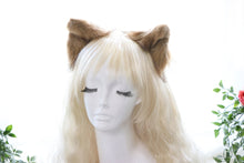 Load image into Gallery viewer, Mix Brown Cat ears Kitty kitten Cosplay Anime Headwear Long Mix Furry Animal Hair clip Hairpin Costume Natural Simulation