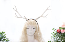 Load image into Gallery viewer, Antlers Reindeer White Horn Demon Nymph Horn Headdress Christmas Wizard Costume（Big）