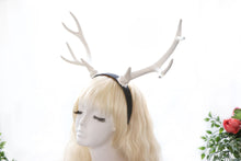 Load image into Gallery viewer, Antlers Reindeer White Horn Demon Nymph Horn Headdress Christmas Wizard Costume（Big）