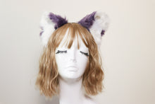 Load image into Gallery viewer, Cat ears Kitty Headwear Watermelon Purple/White Furry Animal Headband Costume Bow Bells