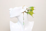 Green Emerald Mermaid Earring Sea Shell Fairy Ears Elven Ears Earcuffs cosplay fantasy decoration Nature Fish Fin photography【NALUMI】
