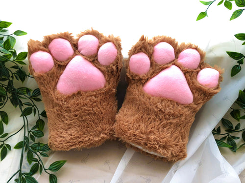Coffee Brown Cat Paws Kitty kitten Bear Paw Cosplay Anime Furry Animal Costume Halloween