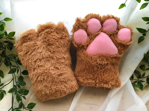 Coffee Brown Cat Paws Kitty kitten Bear Paw Cosplay Anime Furry Animal Costume Halloween