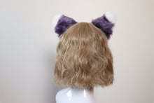 Load image into Gallery viewer, Cat ears Kitty Headwear Watermelon Purple/White Furry Animal Headband Costume Bow Bells