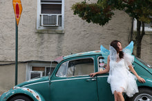 Load image into Gallery viewer, Elsa Green Blue Colorful Frozen Princess Butterfly Wing 3 Layers Cosplay Costume Big handmade Elf Halloween NALUMI