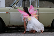 Load image into Gallery viewer, Pink Yellow Colorful Princess Butterfly Wing Glitter 3 Layers Cosplay Costume Big handmade Elf Halloween NALUMI