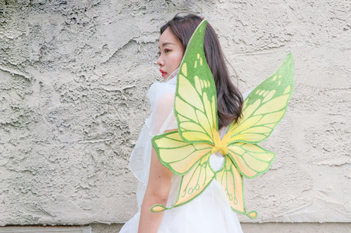 Green Yellow Colorful Princess Butterfly Wing 3 Layers Cosplay Costume Big handmade Elf Halloween NALUMI