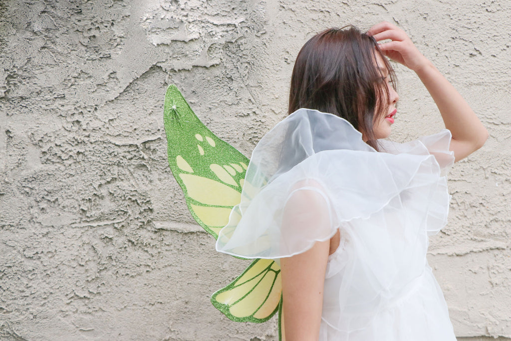 Green Yellow Colorful Princess Butterfly Wing 3 Layers Cosplay Costume Big handmade Elf Halloween NALUMI