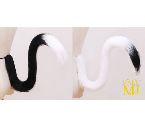 White/Black Tip Tail Cat Fox Animal Long Furry Cosplay Costume Kitty Cute New Year Gift