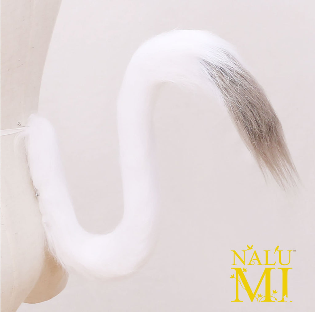 White/Gray Grey Tip Tail Cat Fox Animal Long Furry Cosplay Costume Kitty Cute New Year Gift