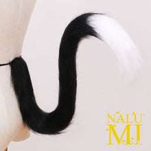 Load image into Gallery viewer, White/Black Tip Tail Cat Fox Animal Long Furry Cosplay Costume Kitty Cute New Year Gift