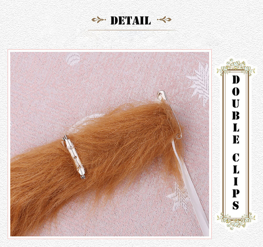 White/Gray Grey Tip Tail Cat Fox Animal Long Furry Cosplay Costume Kitty Cute New Year Gift
