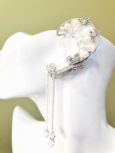 Load image into Gallery viewer, Silver White Pearl Elf Earring Wire Crystal  Fairy Ears Elven Ears Earcuffs cosplay fantasy decoration Nature photography【NALUMI】