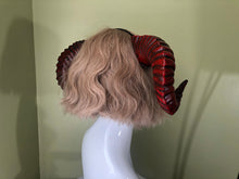 Load image into Gallery viewer, Black Red Huge Horn Forest Gothic Demon Nymph Ram Horn Headdress Headband Punk Evil sheep Diablo Photography Cosplay【NALUMI】