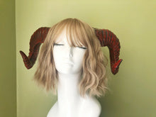 Load image into Gallery viewer, Black Red Huge Horn Forest Gothic Demon Nymph Ram Horn Headdress Headband Punk Evil sheep Diablo Photography Cosplay【NALUMI】