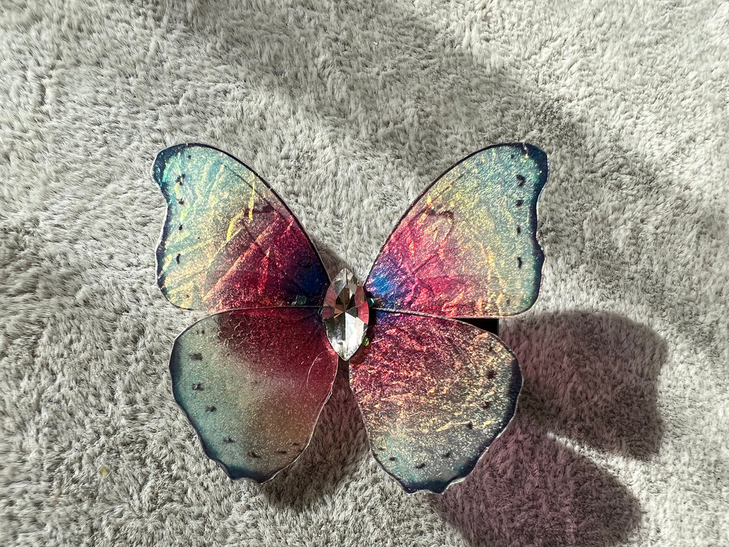 Colorful Shiny Butterfly Hair Clip Nymph Natural Hair Pin Gift For Her