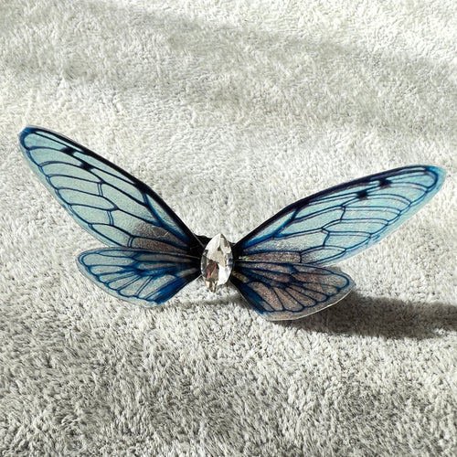 Black Blue Shiny Dragonfly Butterfly Hair Clip Nymph Natural Hair Pin Gift For Her