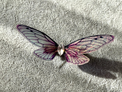 Black Purple Shiny Dragonfly Butterfly Hair Clip Nymph Natural Hair Pin Gift For Her
