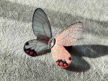 Load image into Gallery viewer, White Orange Shiny Butterfly Hair Clip Nymph Natural Hair Pin Gift For Her