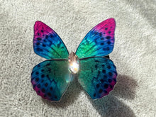 Load image into Gallery viewer, Colorful Green Blue Purple Shiny Butterfly Hair Clip Nymph Natural Hair Pin Gift For Her