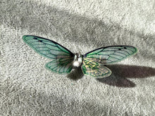 Load image into Gallery viewer, Black Green Shiny Dragonfly Butterfly Hair Clip Nymph Natural Hair Pin Gift For Her
