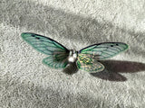 Black Green Shiny Dragonfly Butterfly Hair Clip Nymph Natural Hair Pin Gift For Her