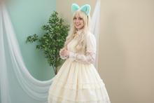 Load image into Gallery viewer, Big Cat ears Kitty Cosplay Headwear Tender Green Furry White Inside Animal Headband Costume