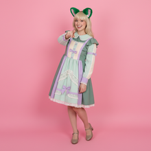 Load image into Gallery viewer, Cat ears Kitty Fox Front ears Cosplay Headwear Green Furry Pink inside Animal Headband Costume