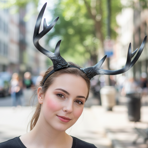 Antlers Reindeer black white Christmas Horn Demon Nymph Horn Headdress Wizard Costume Large