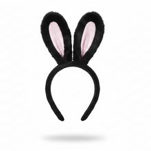 Load image into Gallery viewer, Bunny ears Rabbit Soft Thick Fur Baby Headwear Black Pink Furry Animal Headband Costume Bow Bells  Easter NALUMI