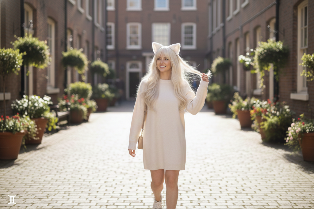 Cat ears Kitty Headwear White Furry Animal Headband Costume Bow Bells morning